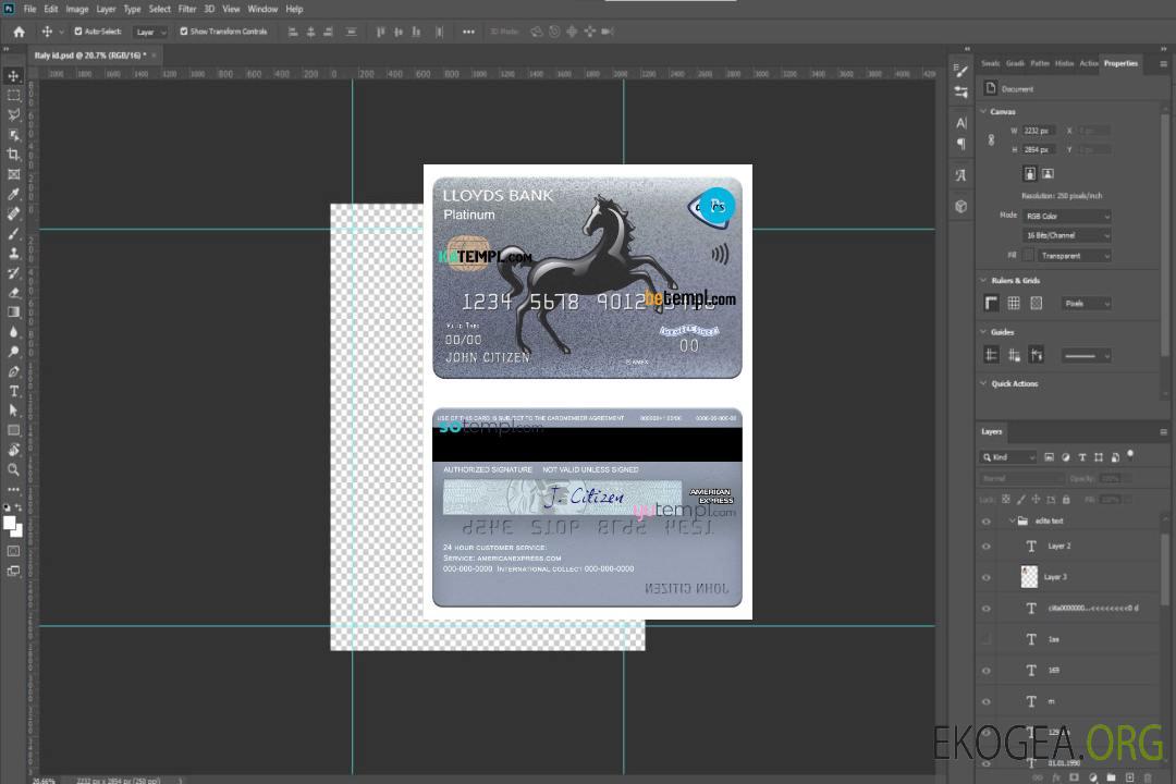 Modèle de carte de platine Lloyds American Express du Royaume-Uni au format PSD, entièrement modifiable template Modèle de carte de platine Lloyds American Express du Royaume-Uni au format PSD, entièrement modifiable template